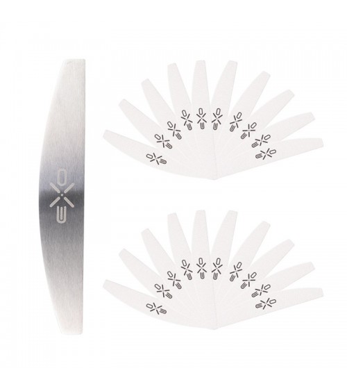 Metalinės dildės pagrindas EXO ir klijuojami poliravimo lapeliai  100/180