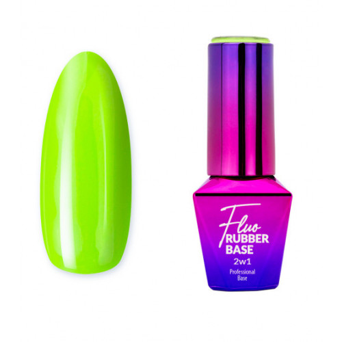 Bazė Rubber Base 2in1 Fluo MollyLac Lime Mojito 10ml Nr 3