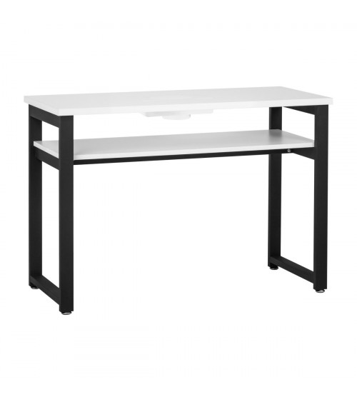 Manikiūro stalas su MOMO S41 dulkių sutraukėju balta-juoda spalva