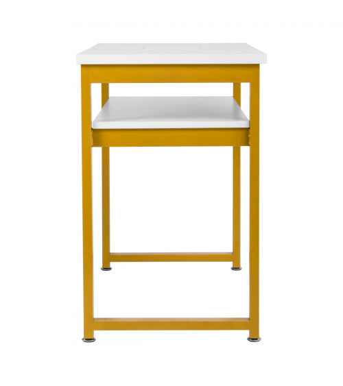 Manikiūro stalas su MOMO S41 dulkių sutraukėju balta-aukso spalva