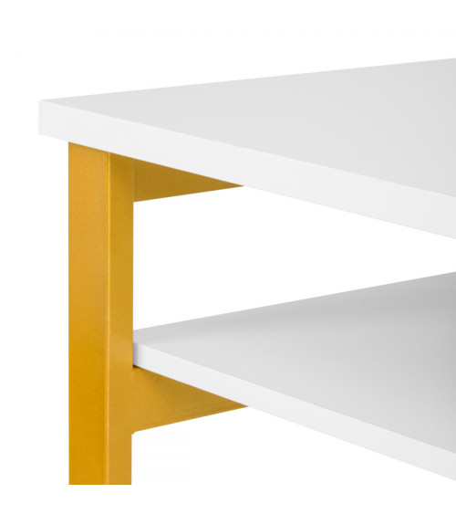 Manikiūro stalas su MOMO S41 dulkių sutraukėju balta-aukso spalva