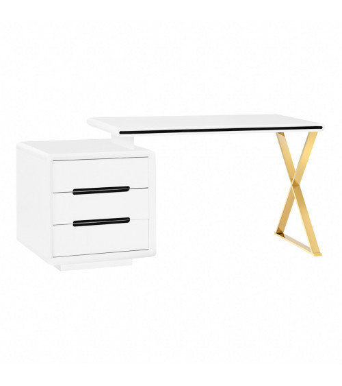 Elegantiškas manikiūro stalas WHITE GOLD aukso spalvos