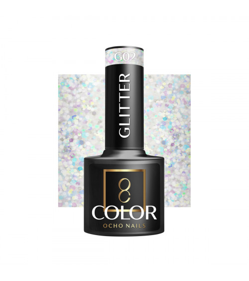 Hibridinis gelinis lakas OCHO NAILS glitter G02 5ml