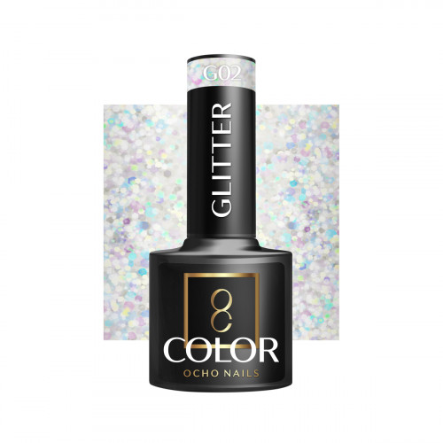 Hibridinis gelinis lakas OCHO NAILS glitter G02 5ml