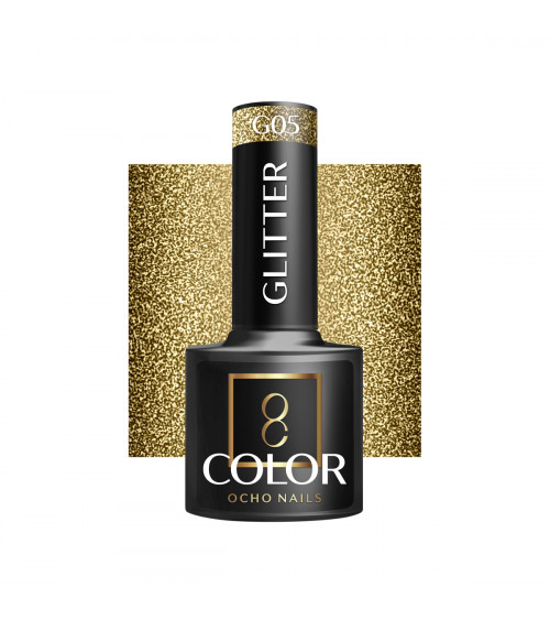 Hibridinis gelinis lakas OCHO NAILS glitter G05 5ml