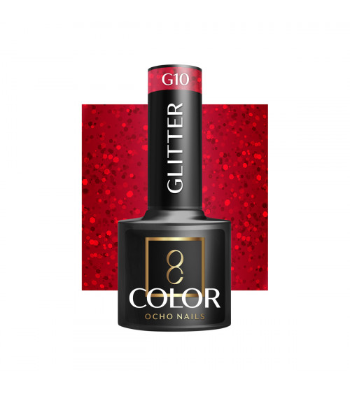 Hibridinis gelinis lakas OCHO NAILS glitter G10 5ml